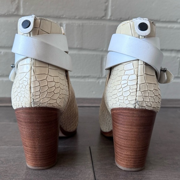 Rag & Bone Harrow Croc Embossed Leather Ankle Boots - Picture 3 of 9